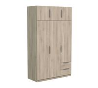 Miroytengo Armario Dormitorio Ghost 6 puertas y 2 cajones Melamina Color Roble Kronberg 120x51 cm