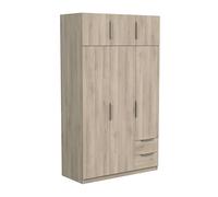 Miroytengo Armario Dormitorio Ghost 6 Puertas y 2 cajones Melamina Color Roble Kronberg 120x51 cm