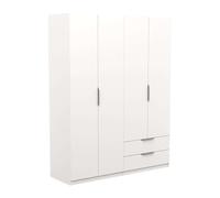 Miroytengo Armario Dormitorio Ghost Grande Estilo Moderno en Color Blanco Mate con 2 Cajones y 4 Puertas 158x51 cm