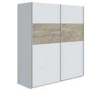 Miroytengo Armario Dormitorio Stelix con 2 Puertas Correderas Estilo Nórdico en Color Blanco Artik y Roble Claro 180x200 cm