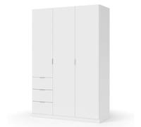 Miroytengo Armario Dormitorio Tri con 3 Puertas y 3 Cajones Estilo Contemporáneo en Color Blanco Mate 135x200 cm