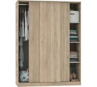 Miroytengo Armario Grande Tibet con 3 Puertas Correderas Roble Cambrian, Blanco Mate o Roble y Blanco 150x200cm Cambrian oak