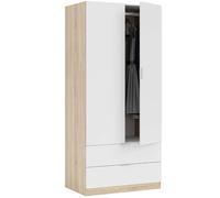 Miroytengo Armario Habitación Juvenil o Infantil Luca 2 puertas Color Roble Artesano y Blanco Mate 82x52x180 cm White/ wood -