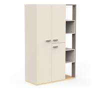 Miroytengo Armario Juvenil Camillia 3 Puertas 7 Estantes 2 Barras colgadoras Roble Vicenza, Gris y Arcilla 120 cm Clay/gray -