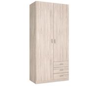 Miroytengo Armario Roma 2 puertas 3 cajones habitación dormitorio color sahara estilo moderno mueble 216x100x53 cm Light wood -