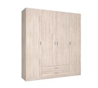 Miroytengo Armario Roma 4 Puertas 2 cajones ropero Dormitorio habitación Color Sahara Moderno Mueble 200x215 cm