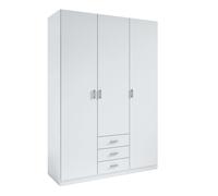 Miroytengo armario ropero roma 3 puertas 3 cajones color blanco vestidor habitación dormitorio 216x149x53 cm