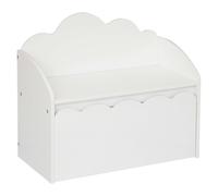Miroytengo Baúl Banco Infantil con Cajón Almacenaje Interior Nube Douceur Color Blanco 60 cm White