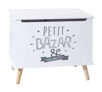 Miroytengo Baúl Infantil Estampado con 1 Cajón y Patas 58 cm Melamina Color Blanco White -