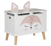 Miroytengo Baúl Infantil Fox Douceur con Almacenamiento Abierto Color Blanco y Roble 53 cm White
