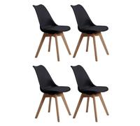 Miroytengo Bistro Pack 4 Sillas Comedor Negra 84x54x48 cm Black -