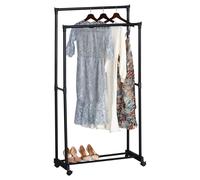 Miroytengo Burro de Ropa 2 Barras Dormitorio Cepi Perchero Dormitorio Negro con Estructura de Metal 75x157x39 cm Negro -