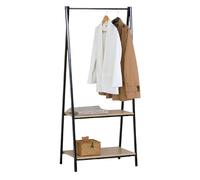 Miroytengo Burro de Ropa 2 Estantes Perchero Cepi para Dormitorio en Negro y Roble Cambrian 64x150x40 cm