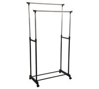 Miroytengo Burro De Ropa Doble Icare Con Ruedas Negro 80x98-170 cm Gray - black -