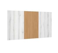 Miroytengo Cabecero De Cama Dormitorio Arles Estilo Nórdico en Color Blanco Albo y Roble Rayado 159 cm