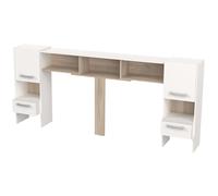 Miroytengo Cabecero Dormitorio Principal Watson color Roble Kronberg y Blanco Mate Habitación Doble 135/140/150 cm White/ wood -