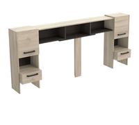 Miroytengo Cabecero Dormitorio Principal Watson color Roble Kronberg y roble Waterford Habitación Matrimonio Doble 135/140/150 cm Black/ wood -