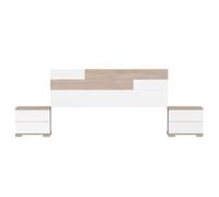 Miroytengo Cabecero + Mesitas Noche Erika Habitación Matrimonio Dormitorio Moderno Camas De 150 cm White/ wood -