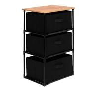 Miroytengo Cajonera de Armario Auxiliar Interior Roda 3 Cajones Tela Roble Cambrian y Negro 40x68x30 cm