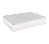 Miroytengo Cama Canapé Base Tapizada Blanco o Roble en Varias Medidas White - 150x190 cm 150x190 cm