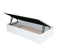 Miroytengo Cama Canapé Blanco Neo Base Tapizada con Apertura Lateral Mueble Dormitorio 90x190 cm