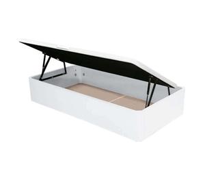 Miroytengo Cama Canapé Blanco Neo Base Tapizada con Apertura Lateral Mueble Dormitorio 90x190 cm