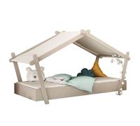Miroytengo Cama Dormitorio Infantil Casita con Somier 223x130x102 cm Gray - 90x200 cm