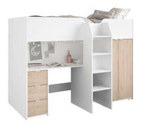 Miroytengo Cama Funny Dormitorio Juvenil o Infantil en Color Roble Jackson Y Blanco Mate 203x146x95 cm White/ wood