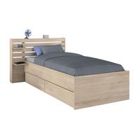 Miroytengo Cama Juvenil Eik con 2 Cajones Inferiores Roble Japonés 90x190-200 Light wood - 90x190 cm 279.45