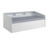 Miroytengo Cama Juvenil Style Color Blanco con cajones y estantes Personalizables habitacion Infantil Moderna 80x203x113cm White