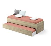 MUEBLES PITARCH | Cama Nido de 2.2 cm de Grosor, con Ruedas Fácil de Extraer, Somier Superior No Incluido, 54 x 202 x 97 cm(Alto x Ancho x Profundo), Color Roble Cambrian, Colección Tibet