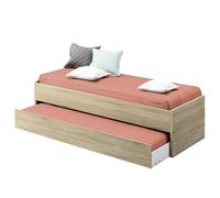 MUEBLES PITARCH | Cama Nido de 2.2 cm de Grosor, con Ruedas Fácil de Extraer, Somier Superior No Incluido, 54 x 202 x 97 cm(Alto x Ancho x Profundo), Color Roble Cambrian, Colección Tibet