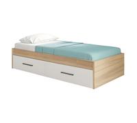 Miroytengo Cama Nido Lopa 90x190 cm Somier Inferior de Arrastre Roble Cambrian y Blanco White - light wood - 90x190 90 x 190 cm