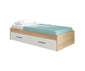 Miroytengo Cama Nido Lopa 90x190 cm Somier Inferior de Arrastre Roble Cambrian y Blanco White - light wood - 90x190 90 x 190 cm