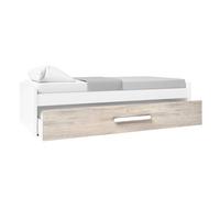 Miroytengo Cama Nido para Habitación Dormitorio Juvenil Estilo Nórdico en Color Roble Sahara y Blanco Mate 90x190 cm White-Light Wood
