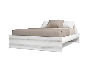 Miroytengo Cama para Dormitorio Habitación de Matrimonio Aro Estilo Contemporáneo en Color Blanco 150x190 cm