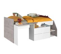 Miroytengo Cama Valky con Escritorio 2 cajones habitación Infantil en Varios Colores Dormitorio Mueble 90X200/190 cm Black/ wood 90x200/190cm