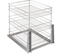 Miroytengo Carro Extraíble Supra para Módulo Inferior de Cocina en Color Cromado con Cierre Suave 34.5x48.7x47 cm Metal-Plástico Chrome plated