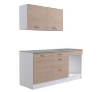 Miroytengo Cocina Modular Eko Completa con Diseño Reversible Color Roble Jackson 180 cm Oak
