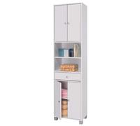 Miroytengo Columna de baño Bikini Armario Blanco Aseo con Cajón Alta Capacidad de Almacenaje 196x51x33 White -