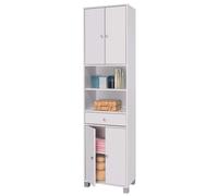 Miroytengo Columna de baño Bikini Armario Blanco Aseo con Cajón Alta Capacidad de Almacenaje 196x51x33 Blanco -