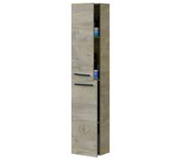 Miroytengo Columna de Baño Suspendida Aruba en Melamina Color Blanco Brillo , Cemento o Roble Alaska 30x150 cm