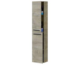 Miroytengo Columna de Baño Suspendida Aruba en Melamina Color Blanco Brillo , Cemento o Roble Alaska 30x150 cm