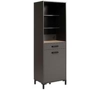 Miroytengo Módulo Cocina Columna con Estantes Smoke Color Gris 60x188x42 cm Estilo Moderno