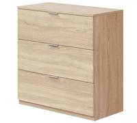 Miroytengo Cómoda 3 cajones Roble Canadian 80x77x38 cm Light wood