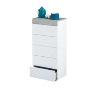 Miroytengo Cómoda color blanco mate y cemento 61x40x118 cm White/ gray