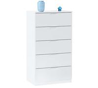 Miroytengo Cómoda Moderna Dormitorio 5 Cajones Color Blanco Artik 60x110 cm