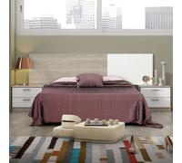 Miroytengo Conjunto dormitorio Couple blanco mate y sahara Light wood - white - 135x190 cm