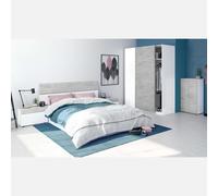 Miroytengo Conjunto Salón Nórdico Con Led Blanco Mate y Roble Canadian (Mueble TV + Mesa Comedor Extensible + Mesa Centro Abatible) White/ wood - 701.5