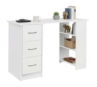 Miroytengo Escritorio con 3 Cajones Jobbi, Mesa de Ordenador 3 Estantes Blanco Mate 115x75x49 cm